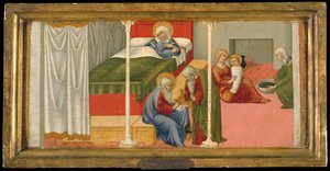 De geboorte en naamgeving van Sint Johannes de Doper, 1450-60