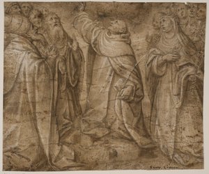 Heiligen Dominic, Catharina van Siena en een groep andere heiligen
