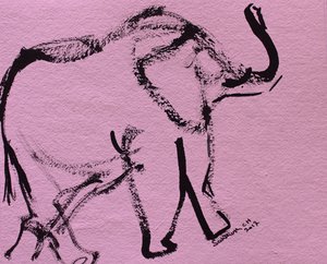 Abstracte roze olifant door Santhosh ch