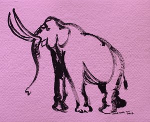 Abstracte roze olifant door Santhosh ch