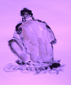 Contemplatief paars naakt