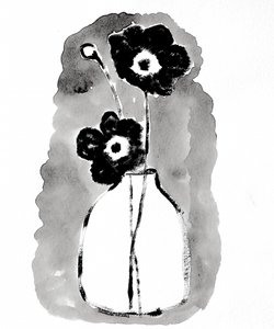 Donkere bloemen in een vaas door Santhosh ch