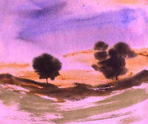 Dromerig landschap bij zonsondergang door Santhosh ch