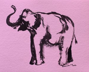 Roze olifanteninkt door Santhosh ch