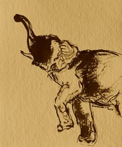 Krachtige oprijzende olifant door Santhosh ch