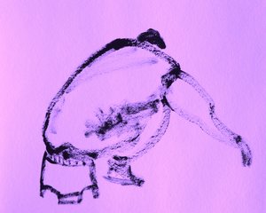 Hurkende menselijke figuur