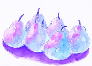 Levendig stilleven met peren