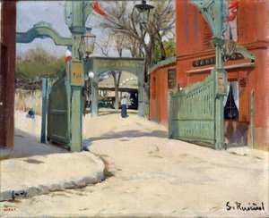 Ingang van het park van de Moulin de la Galette
