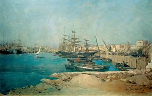 Barcelona, haven door Santiago Rusiñol