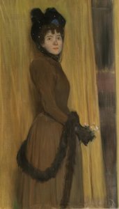 Portret Miss Mc Flower door Santiago Rusiñol
