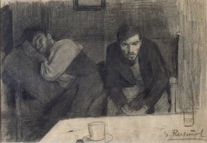 Portret van de Beeldhouwer Carles Mani en de Schilder Pere Ferran