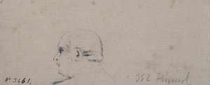Studie van een mannelijk hoofd door Santiago Rusiñol