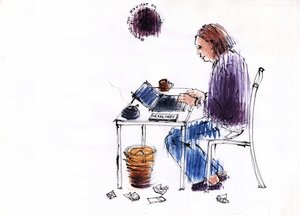 De nachtelijke olie branden, 2009 door Sara Hayward