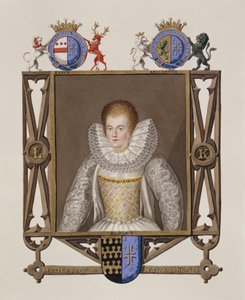 Portret van Lettice Knollys (c.1541-1634) Dochter van Sir Francis Knollys uit Memoirs of the Court of Queen Elizabeth, gepubliceerd in 1825