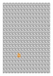 Grey Paper House Repeat Print, 2014 (grafische giclee print)
