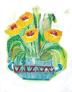 Levendig papaverboeket