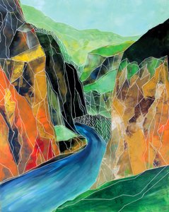 Kronkelende rivieren in de canyon door Sarah Fitzgerald