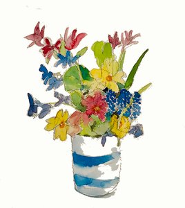 Boeket bloemen door Sarah Thompson Engels