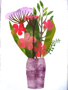 Paarse vaas door Sarah Thompson Engels