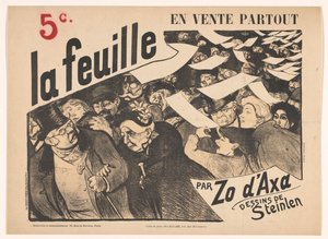 Reclamebiljet voor La feuille door Zo d