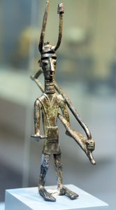 Bronzen figuurtje van een krijger, ca. 1800-1200 v.Chr. door Sardinia Nuragic Civilization