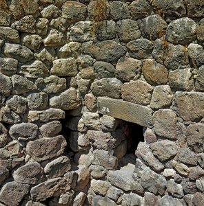 Nuragische cultuur (nuraghi) Sardinië: ruïnes van de nuragische stad van de megalitische site van Su Nuraxi: de koninklijke toren