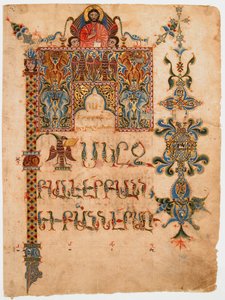 Titelpagina van het Evangelie van Johannes (1300-1310)