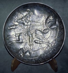 Schaal met Koning Ardashir II, uit Sari, Mazandaran