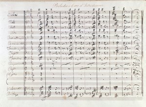 Eerste pagina van de prelude van de opera Il bravo door Mercadante (1842) door Saverio Mercadante