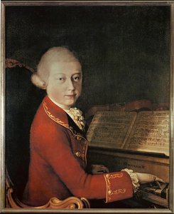 Mozart in Verona (olieverf op doek) door Saverio dalla (after) Rosa