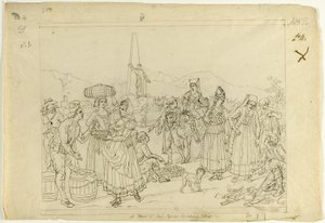 Marktscène door Saverio della Gatta