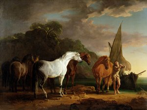 Gulliver neemt afscheid van het land van de Houyhnhnms, c.1769