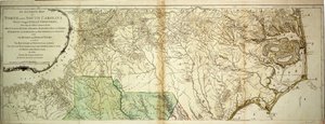 Kaart van Noord- en Zuid-Carolina