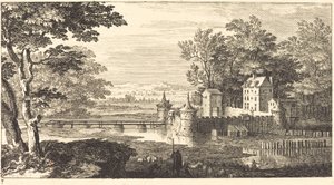 Landschap met Kasteel door Sébastien  Le Clerc I