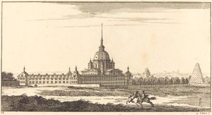 Landschap met klooster door Sébastien  Le Clerc I