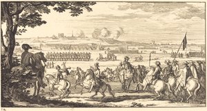 Landschap met een leger door Sébastien  Le Clerc I