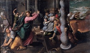 Christus verdrijft de geldwisselaars uit de tempel, 1580-1585