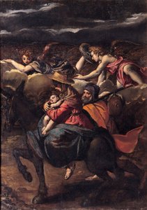 De vlucht naar Egypte, 1585 door Sigismondo Scarsellino