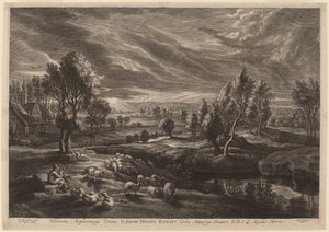 Een Landschap met een Dorp