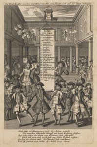 Windhandelaren die geld laten vallen..., ca. 1720
