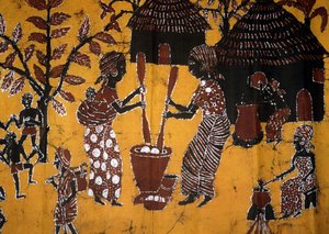 Stof gemaakt met batiktechniek, Togo handwerk