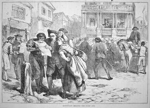 Bostonianen Lezen de Stamp Act door School American