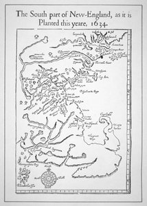 Kaart inclusief Massachusetts Bay door School American