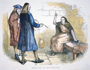 Martha Corey wordt beschuldigd van hekserij tijdens de heksenprocessen van Salem in 1692