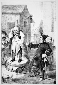Peter Stuyvesant berispt Willem Wickendam voor het preken van een Baptistenpreek