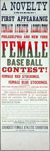 Poster voor een dames honkbalwedstrijd door School American