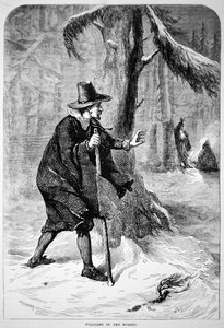 Roger Williams in de wildernis (litho) door School American