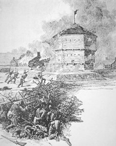 Belegering van Fort Detroit door Pontiac, hoofd van de Ottawa-stam in de lente van 1763