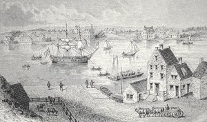 De veerboot, New York, ca. 1750