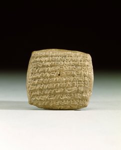 Oude Assyrische spijkerschrifttablet, van de handelskolonie in Kanesh in Cappadocië, eisend betaling van achterstallige rekeningen, c.1900-1800 v.Chr.